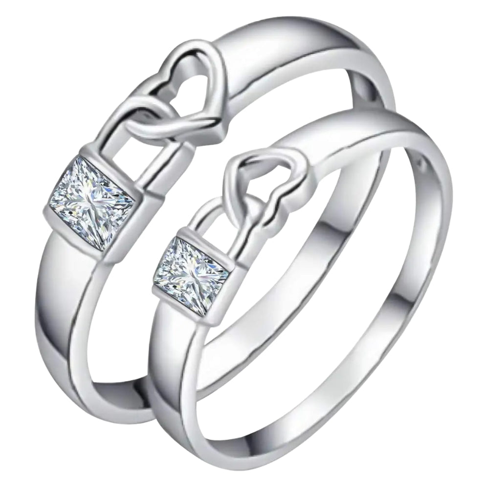 Sterling Silver Plated Ring For Couple