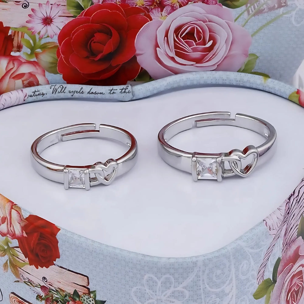 Sterling Silver Plated Ring For Couple