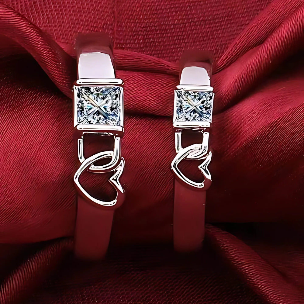 Sterling Silver Plated Ring For Couple