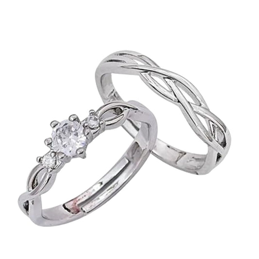 Special Adjustable Couple Ring for lovers in Sterling silver Plated