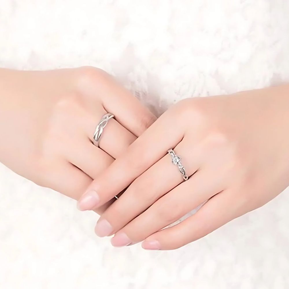 Special Adjustable Couple Ring for lovers in Sterling silver Plated