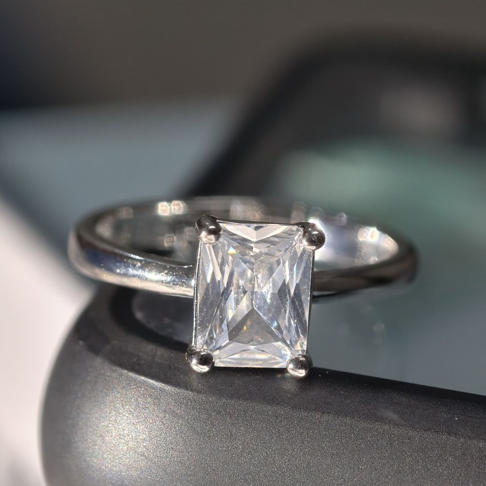 Radiant Cut Moissanite Engagement Ring