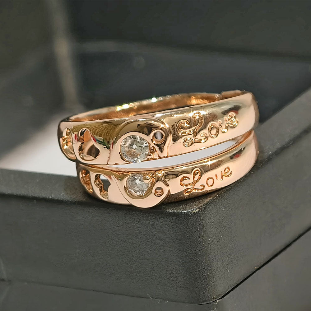 Couple Ring Set For Valentines Silver Plated Couple Ring