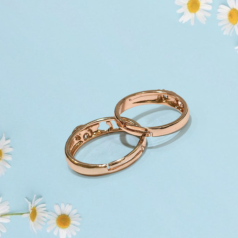 Couple Ring Set For Valentines Silver Plated Couple Ring