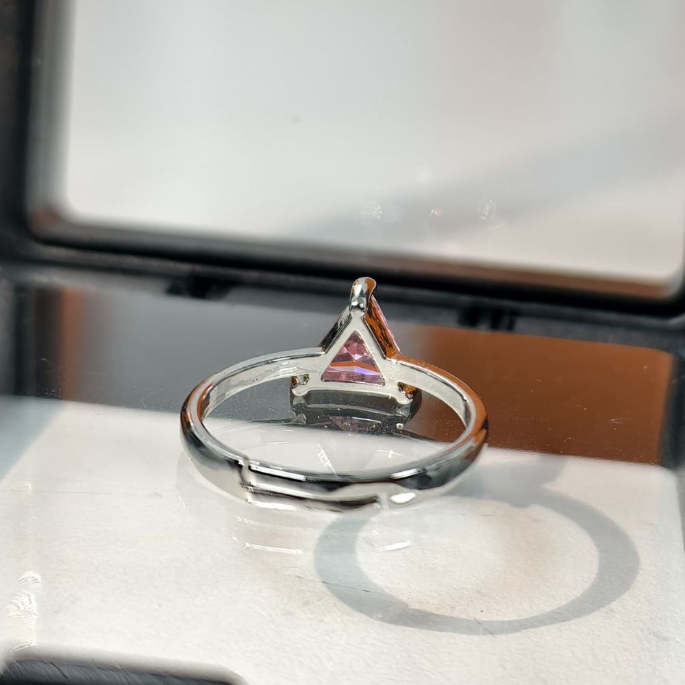 Special pink Color Ring Triangle Shape (American Diamond)