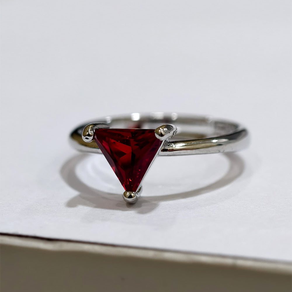Special Women Ring Silver Plated TRIANGLE CUT