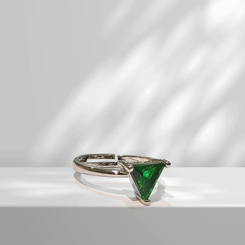 Emerald Trillion Elegance Ring