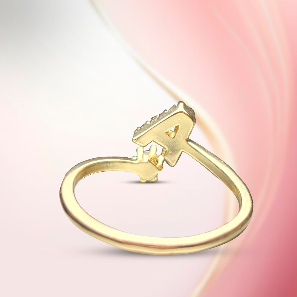 Special Women Zircon Adjustable Ring (A) Letter