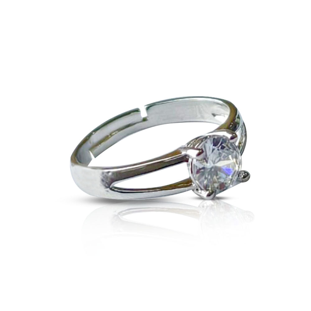 Women Silver Plated Floral Elegance Ring