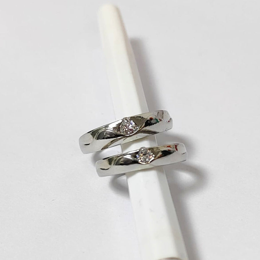 Twin Waves Promise Couple Rings