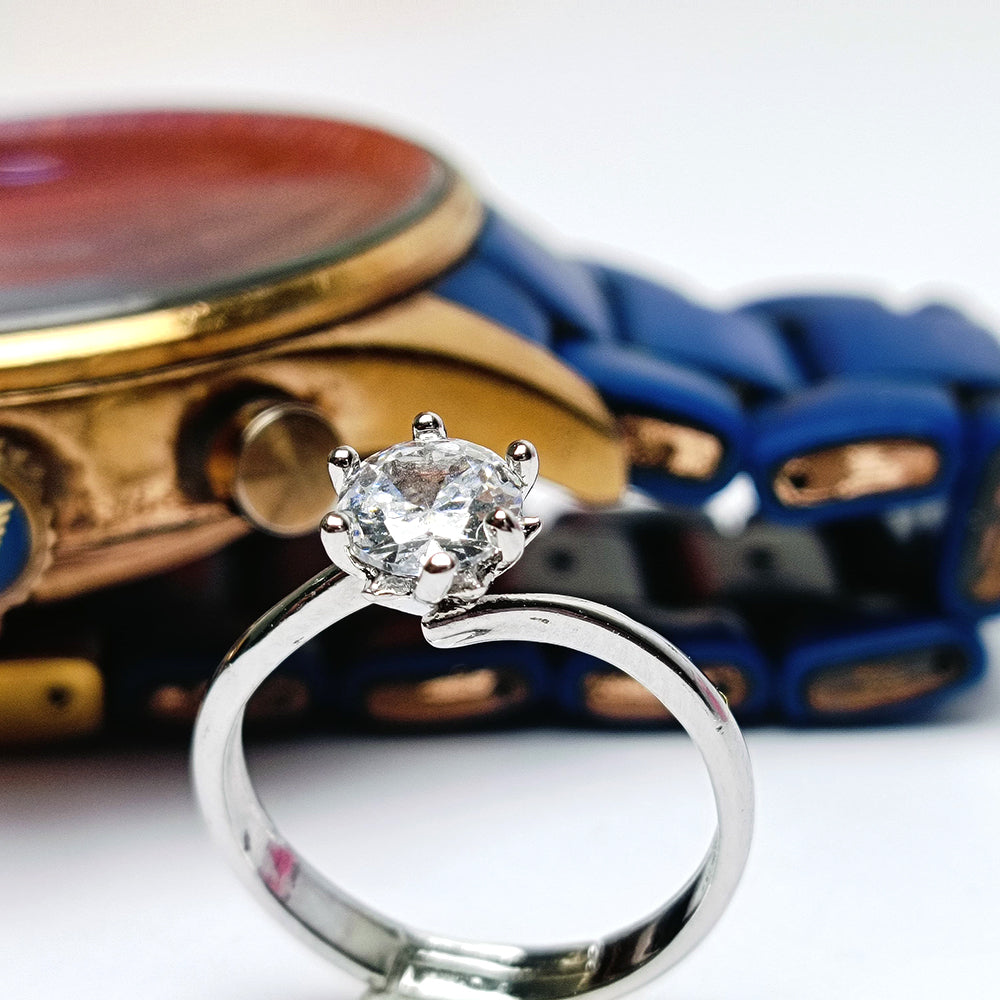 Premium Celestial Bloom Solitaire Ring for women