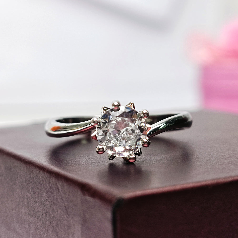 Premium Celestial Bloom Solitaire Ring for women