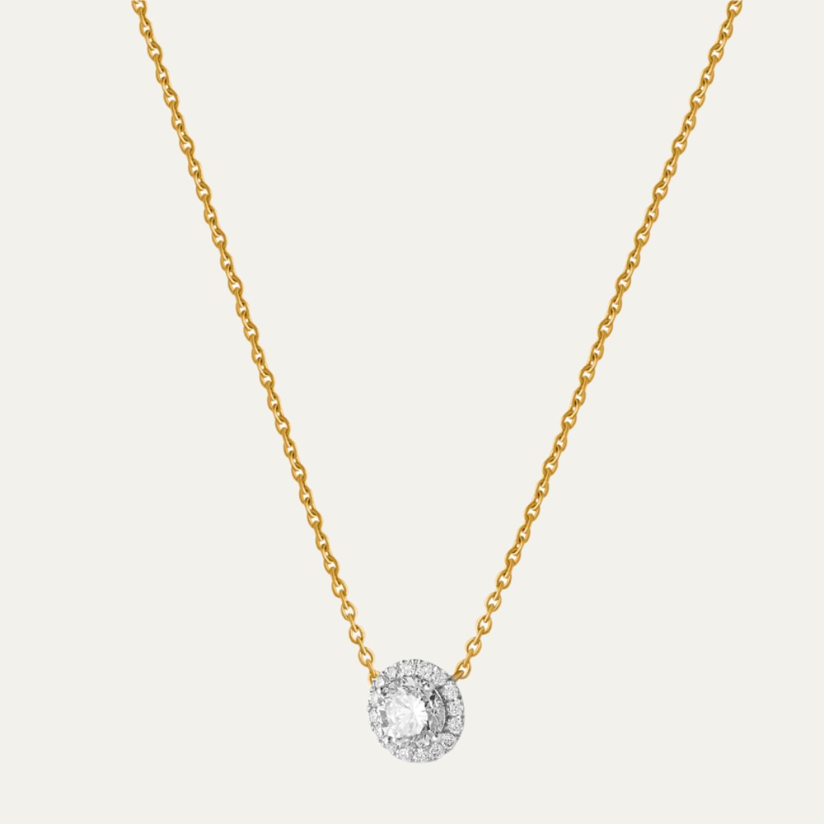 Aukera - Dazzling Halo Diamond Pendant