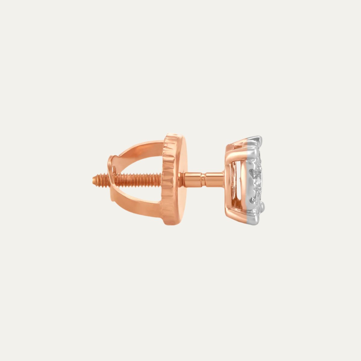 Aukera - Radiant Allure Rose Gold Halo Stud Earrings