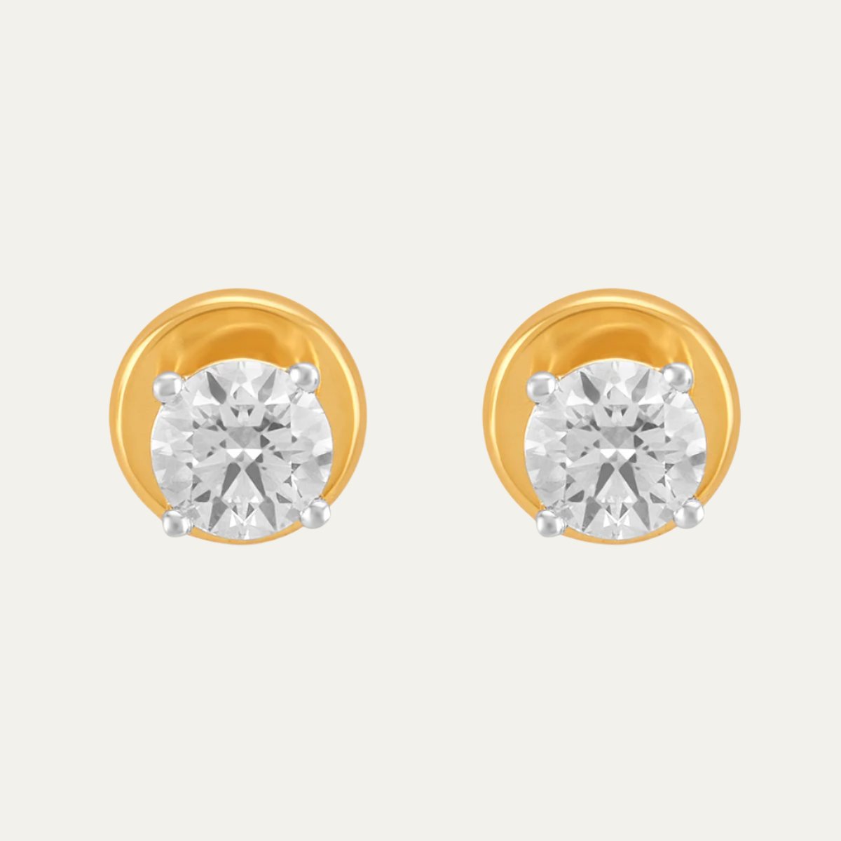 Aukera - Rosy Radiance Rose Gold Solitaire Stud Earrings