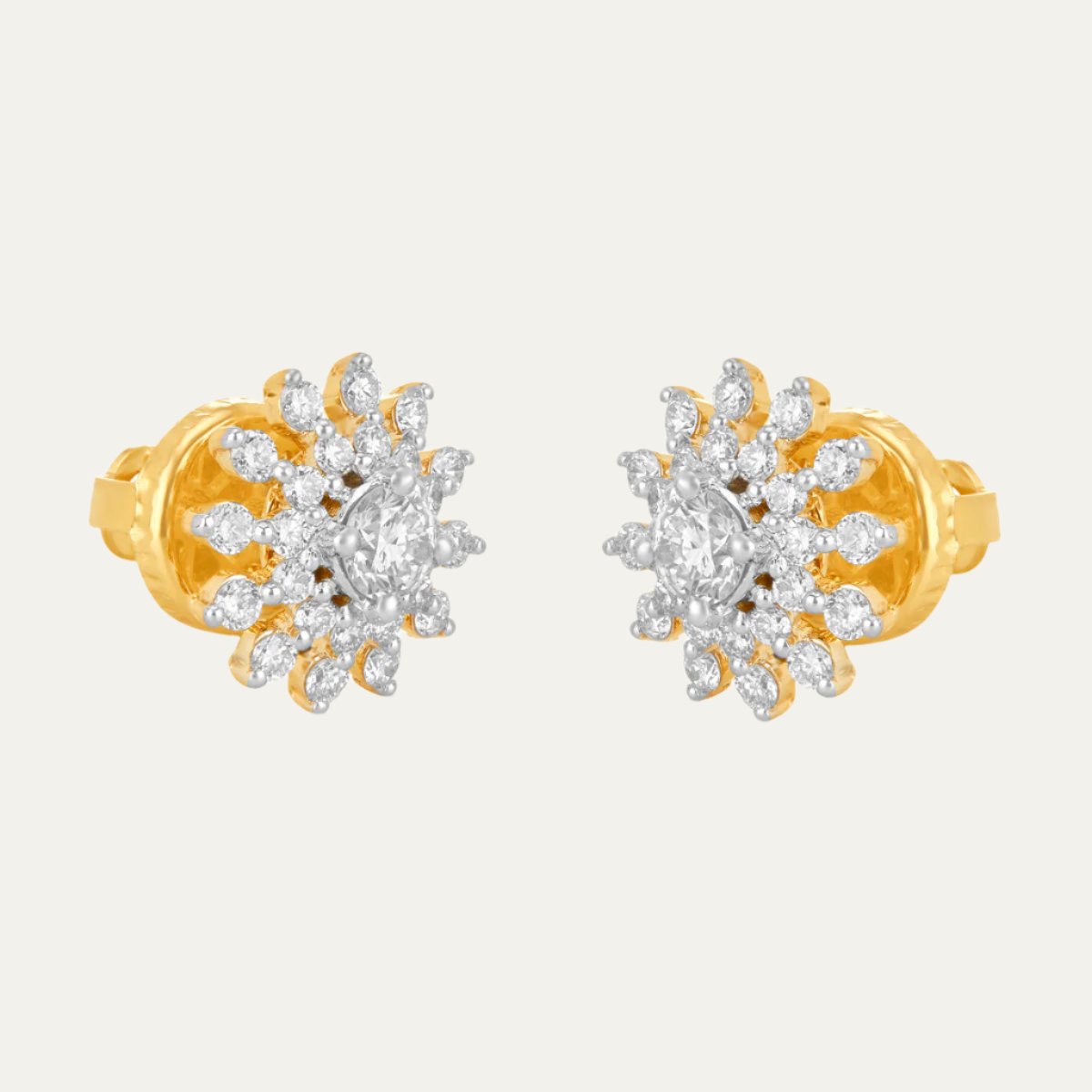 Aukera - Sunburst Brilliance Diamond Stud Earrings