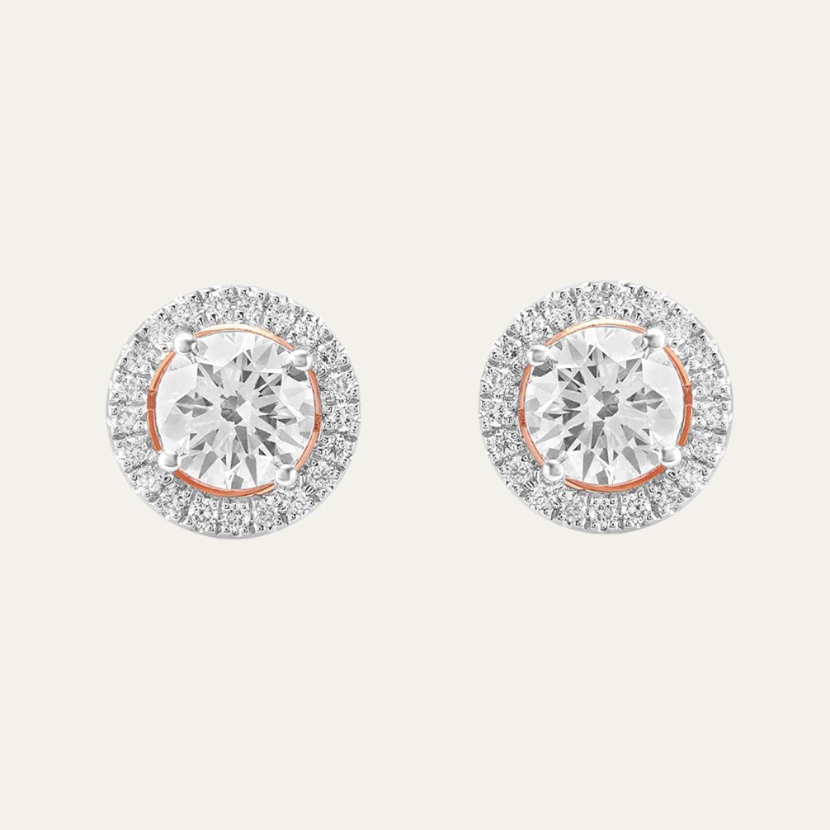 Aukera - Ethereal Halo GlintWhite Gold Halo Studs