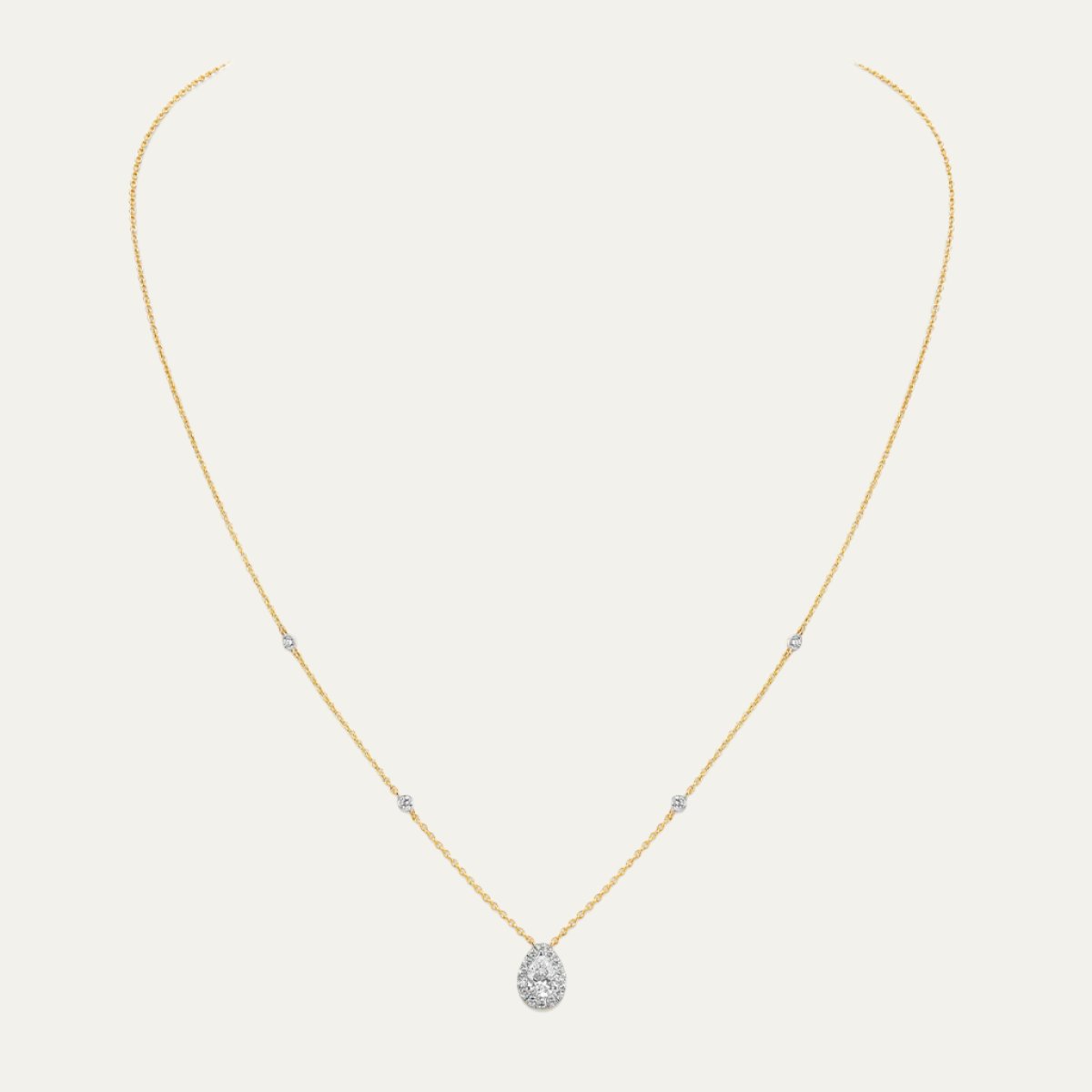 Aukera - Golden Elegance Pear Drop Pendant