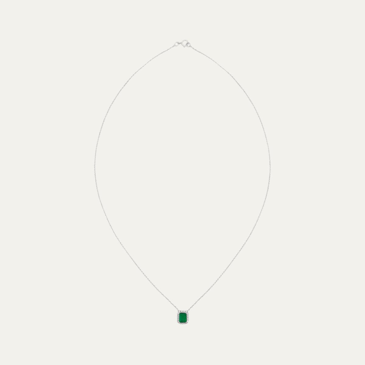 Aukera - Mesmerizing Emerald Moonlight Diamond Pendant