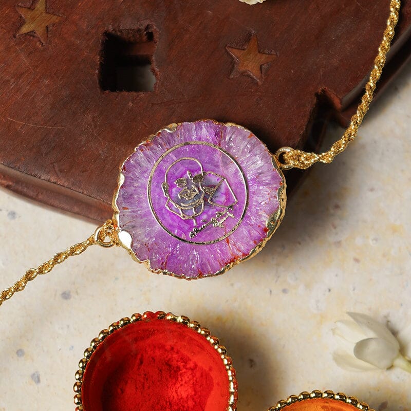 Guru Ji Pink Agate Stone Rakhi