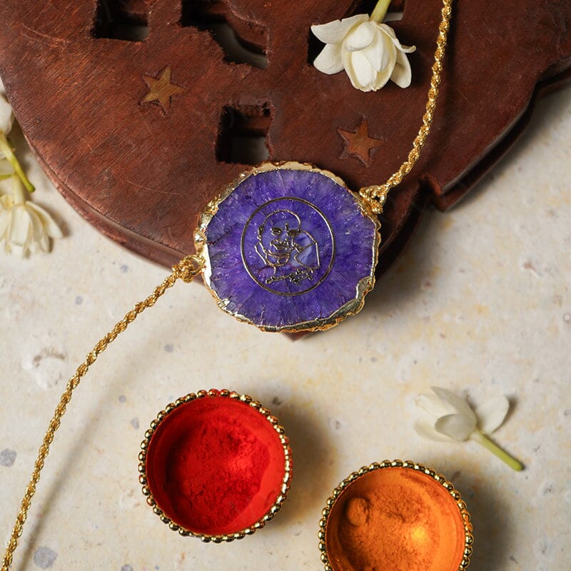 Guru Ji Purple Agate Stone Rakhi