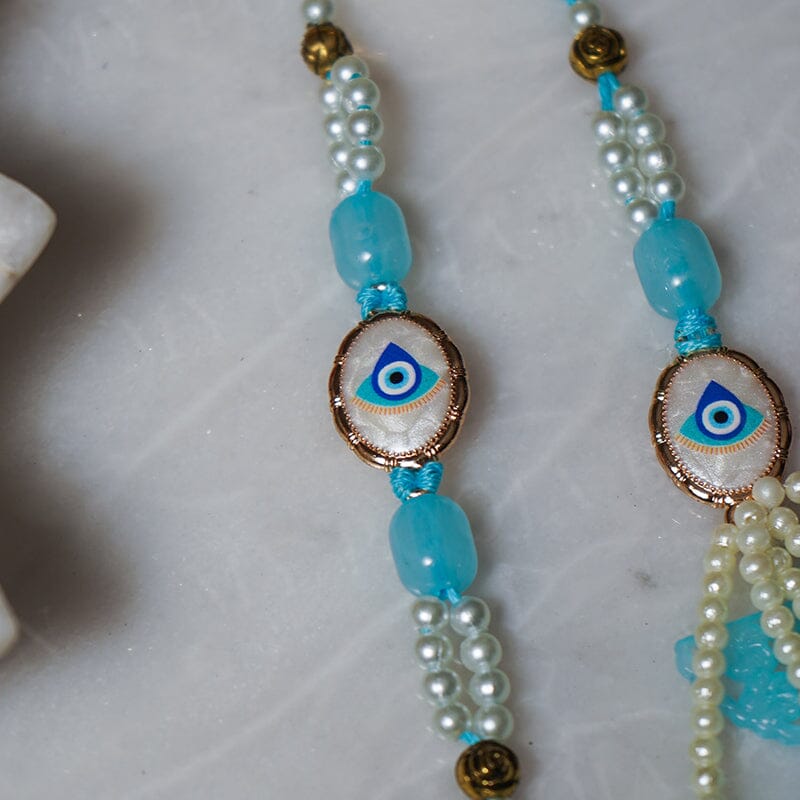 Graceful Beaded Evil Eye Bhaiya Bhabhi Rakhi