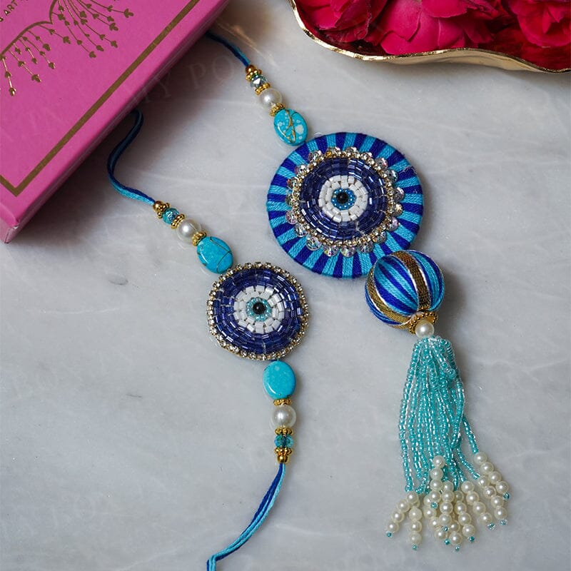 Graceful Pearl Evil Eye Bhaiya Bhabhi Rakhi