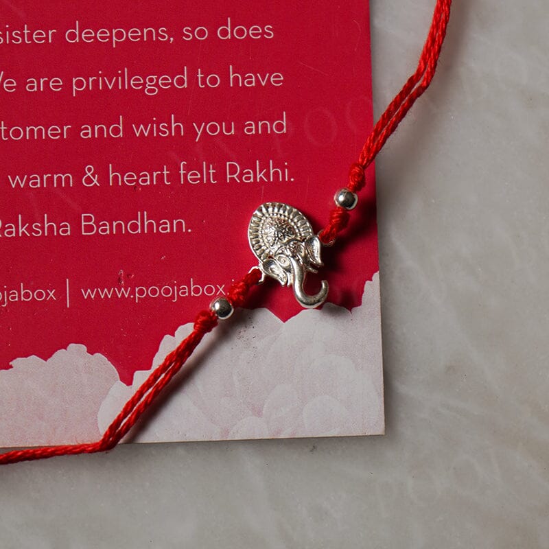 925 Silver Mukut Ganesha Rakhi