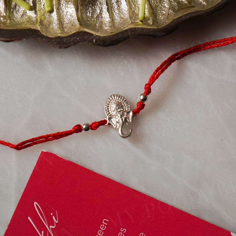 925 Silver Mukut Ganesha Rakhi