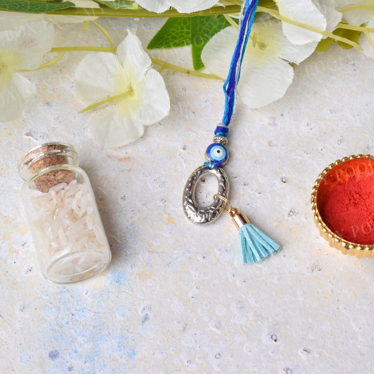 Blue Evil Eye Protection Bhaiya Bhabhi Rakhi