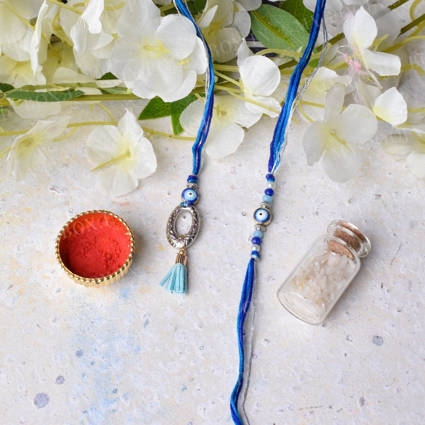 Blue Evil Eye Protection Bhaiya Bhabhi Rakhi