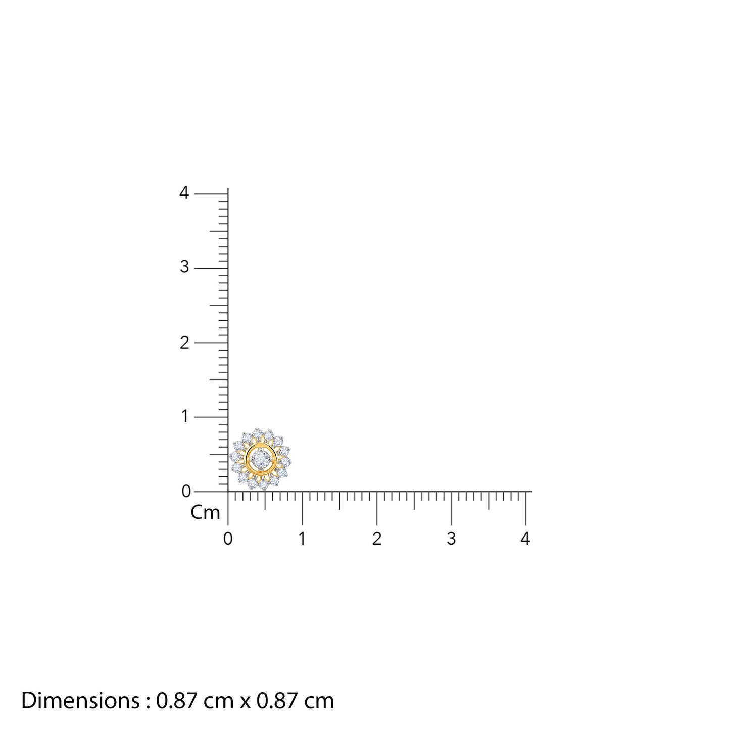 Gold Flower Power Diamond Stud Earrings