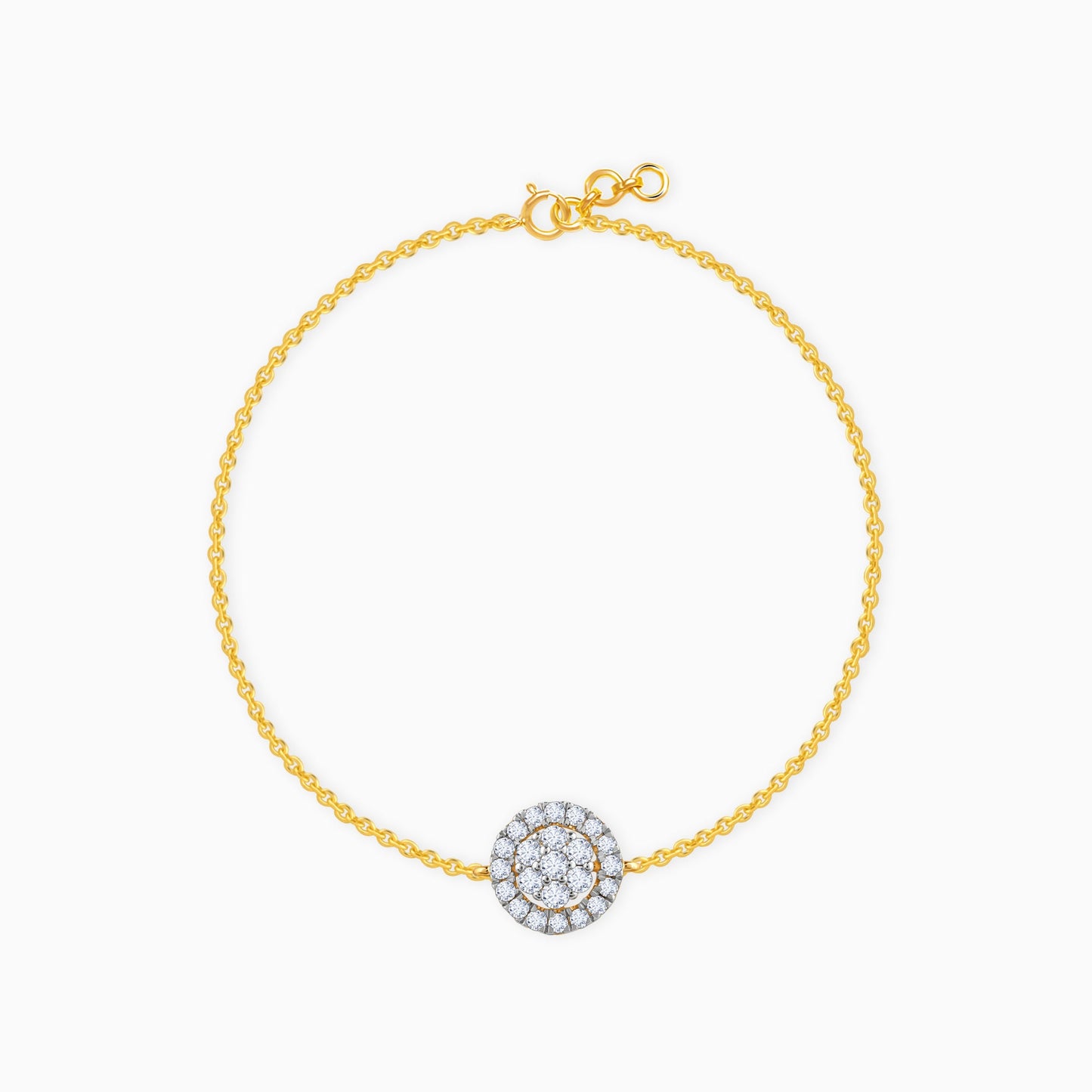 Gold Endless Circle Diamond Bracelet