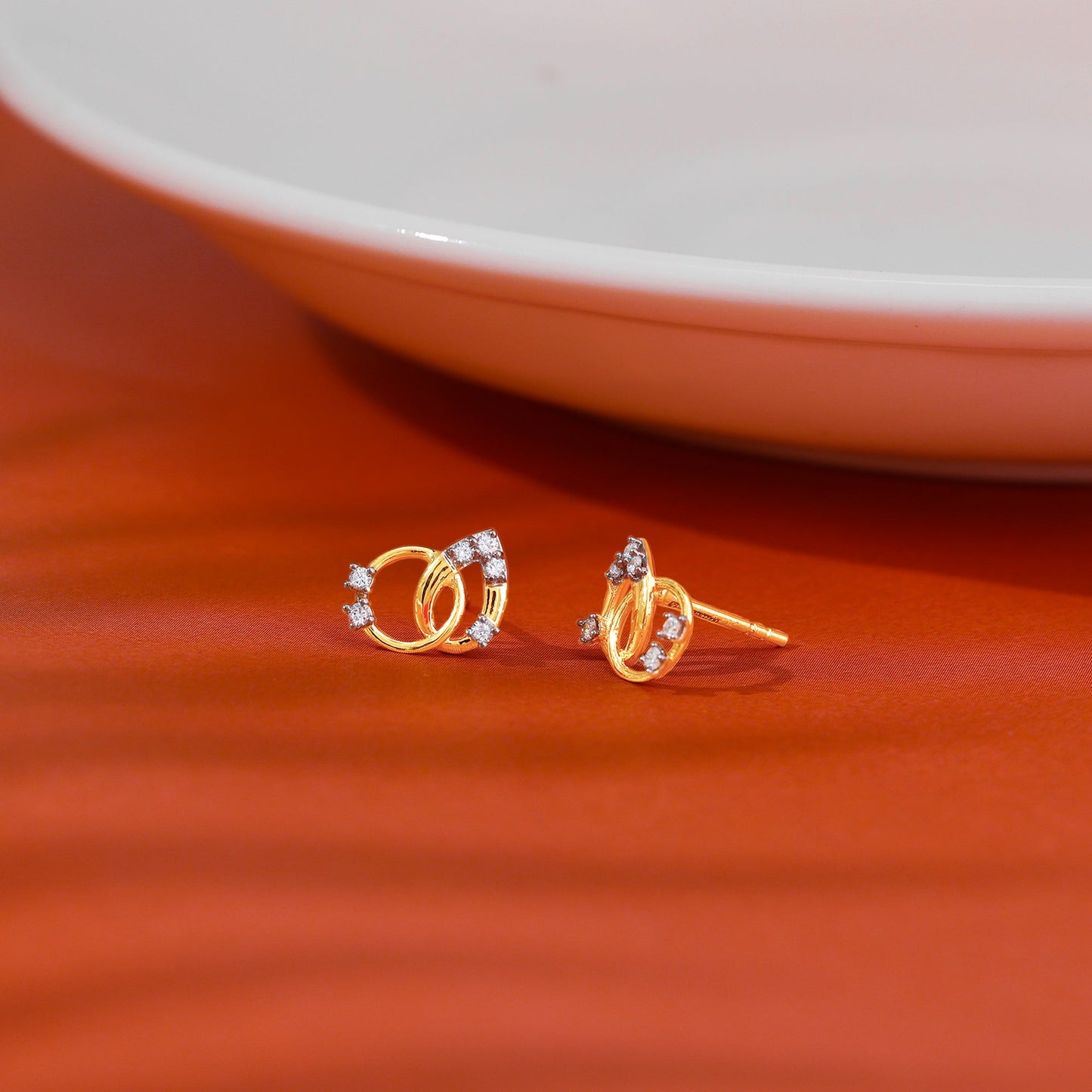 Gold Petioles Diamond Studs