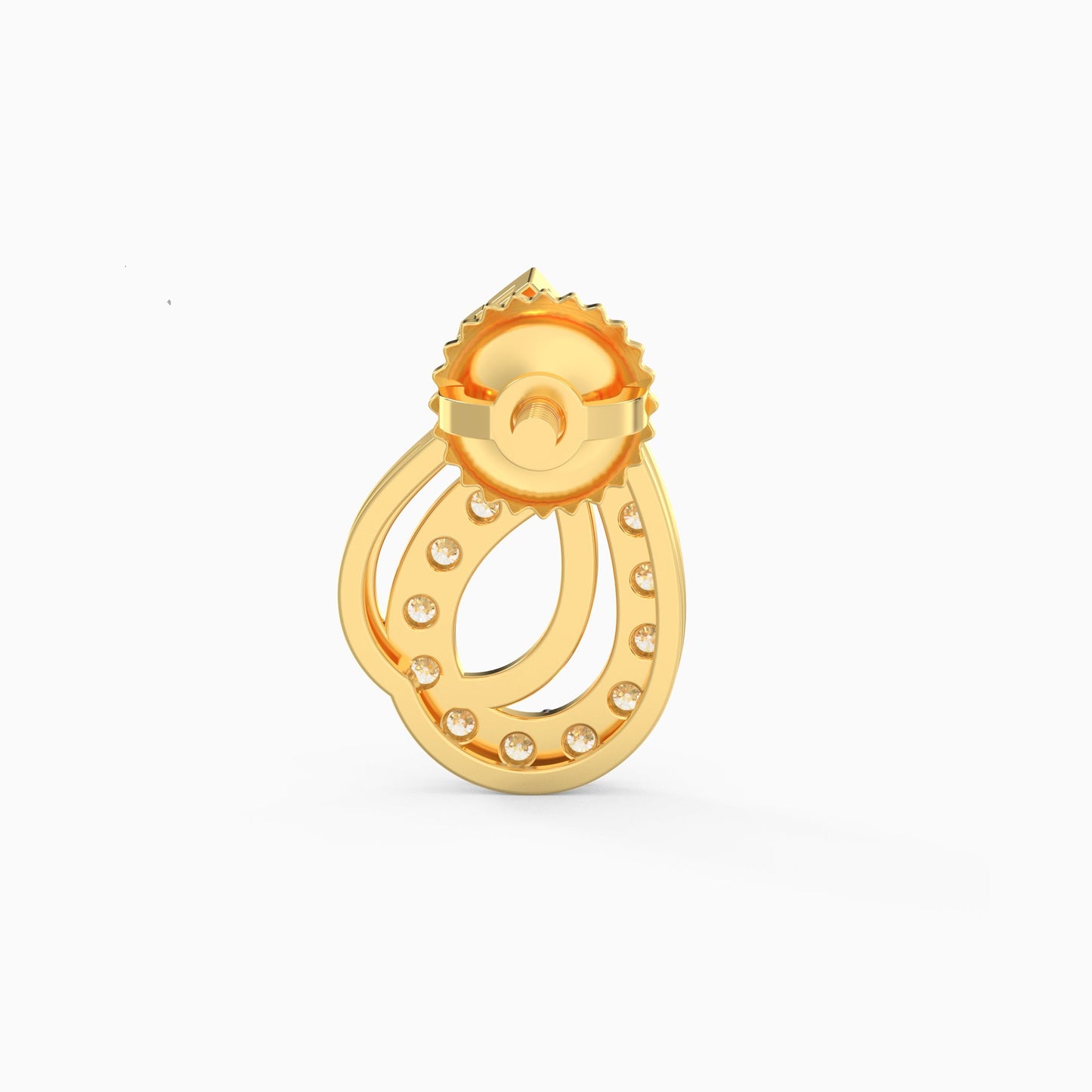 Gold Ovale Diamond Earrings