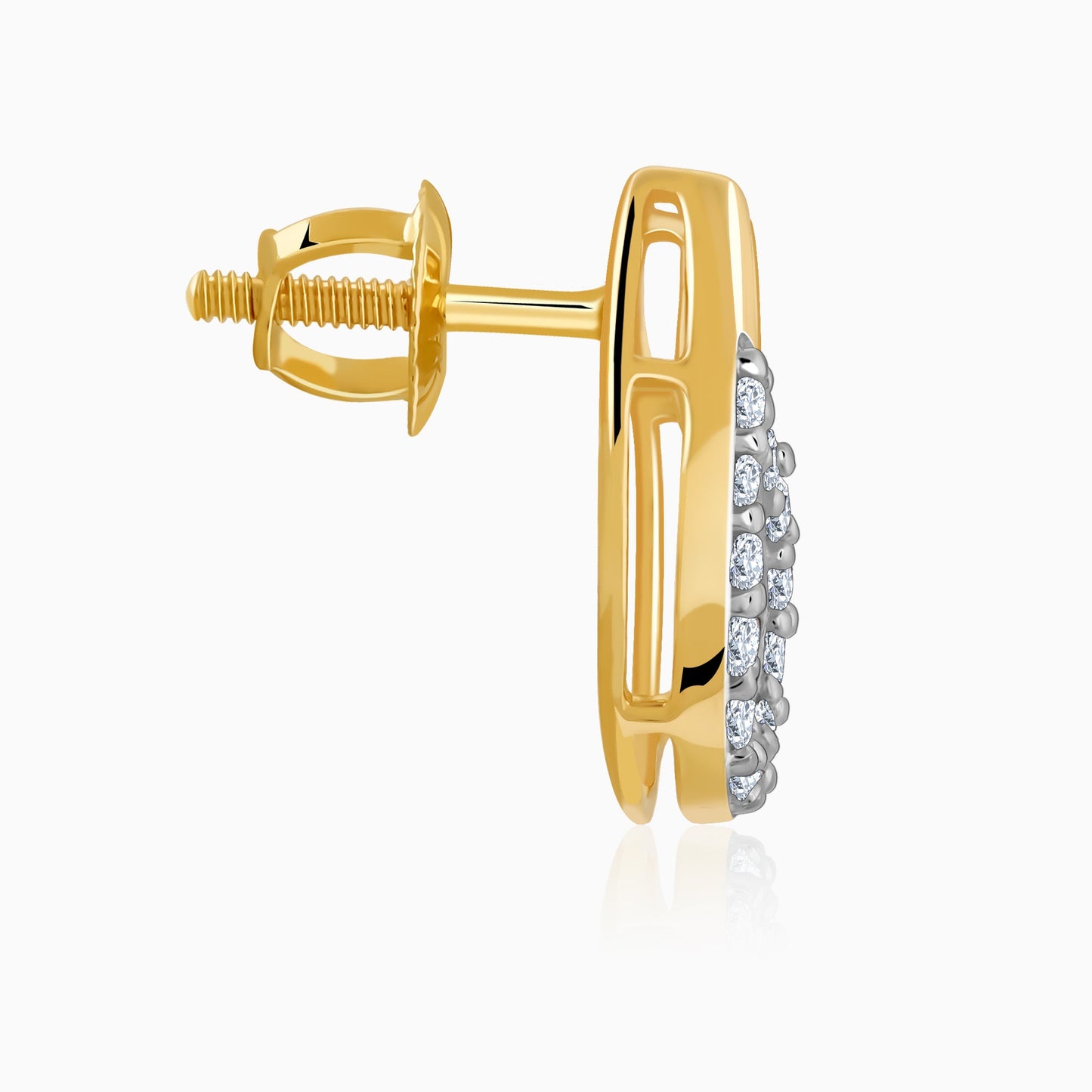 Gold Ovale Diamond Earrings
