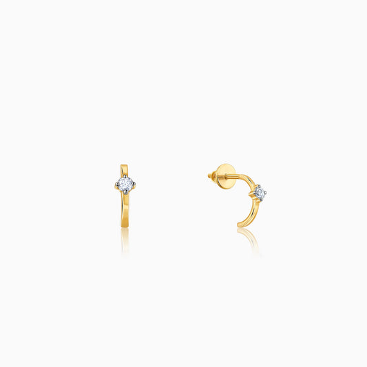 Gold Embrace Diamond J-Hoop Earrings