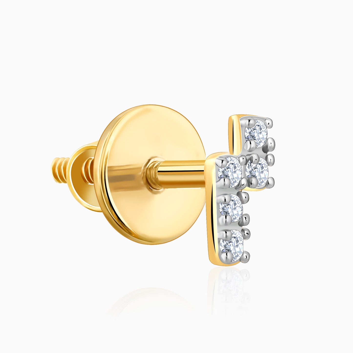 Gold Bolt Diamond Earrings