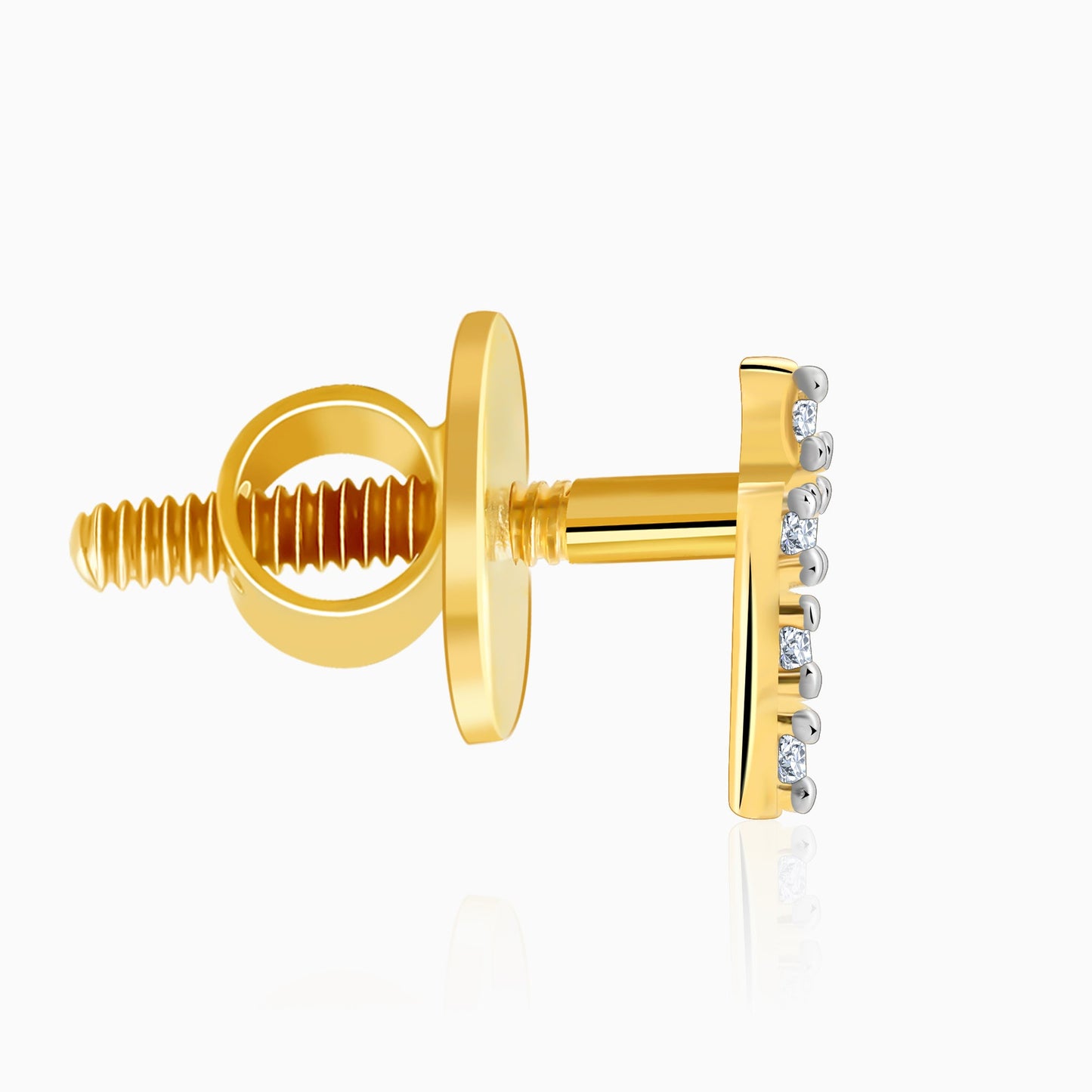 Gold Bolt Diamond Earrings