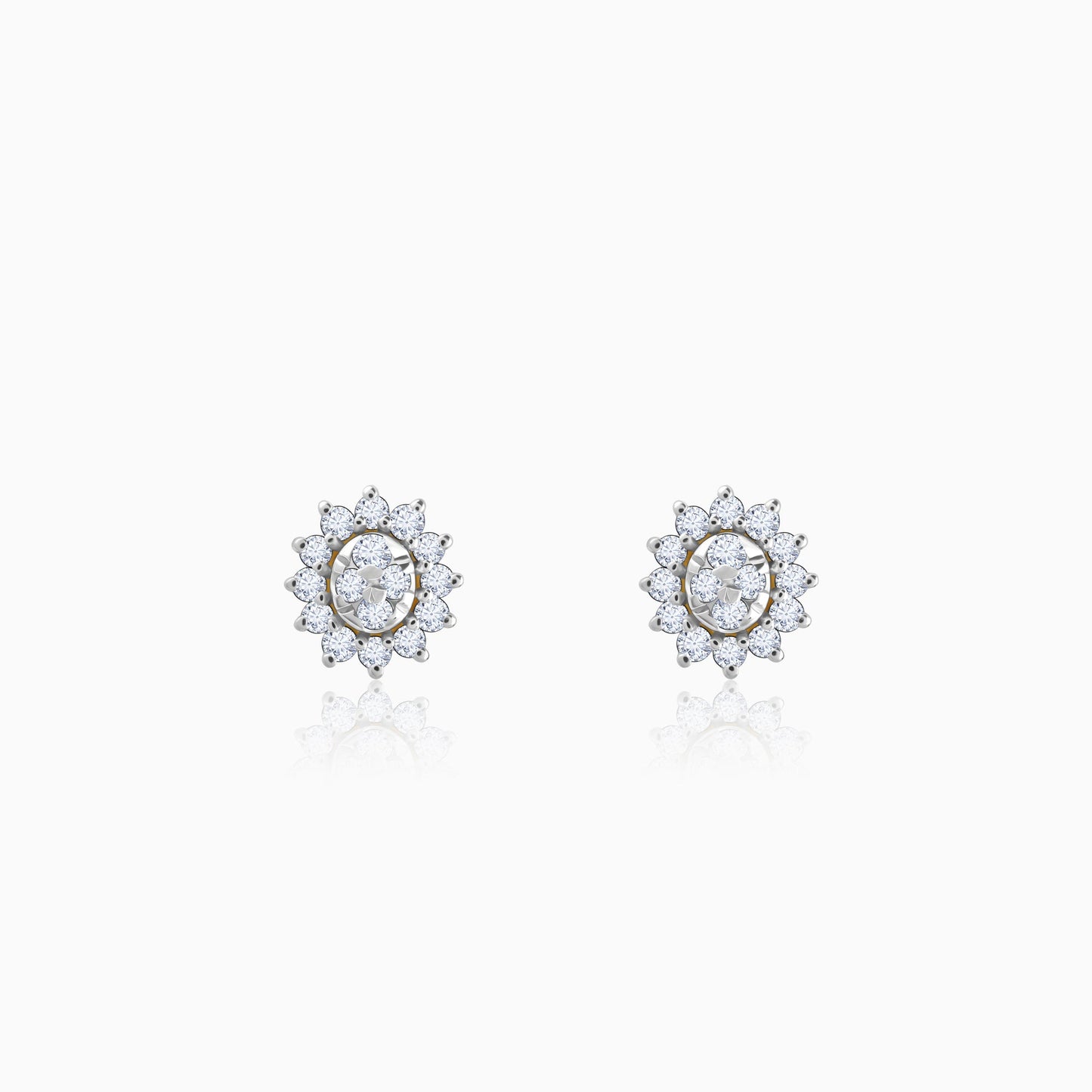 Gold Daisy Diamond Earrings