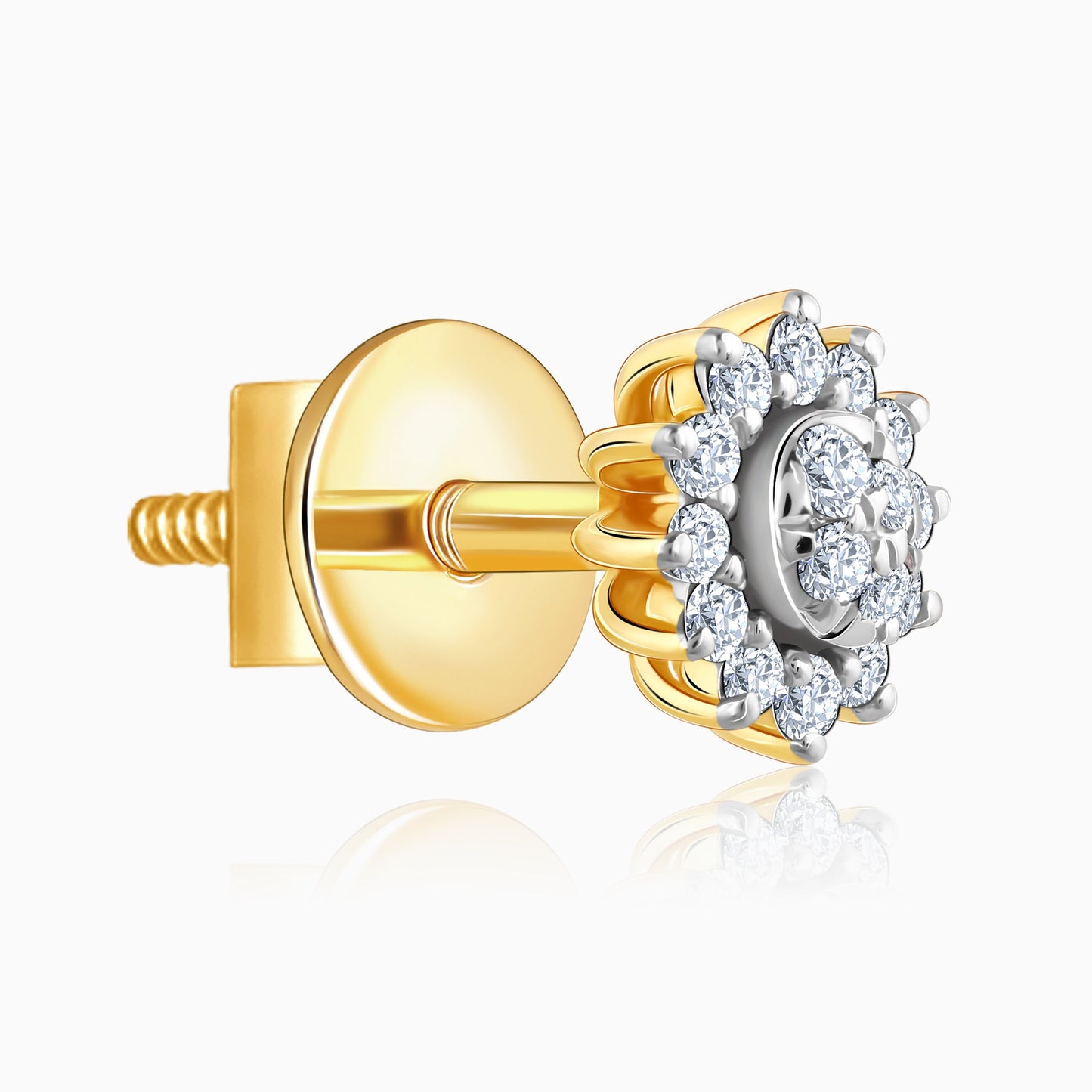 Gold Daisy Diamond Earrings