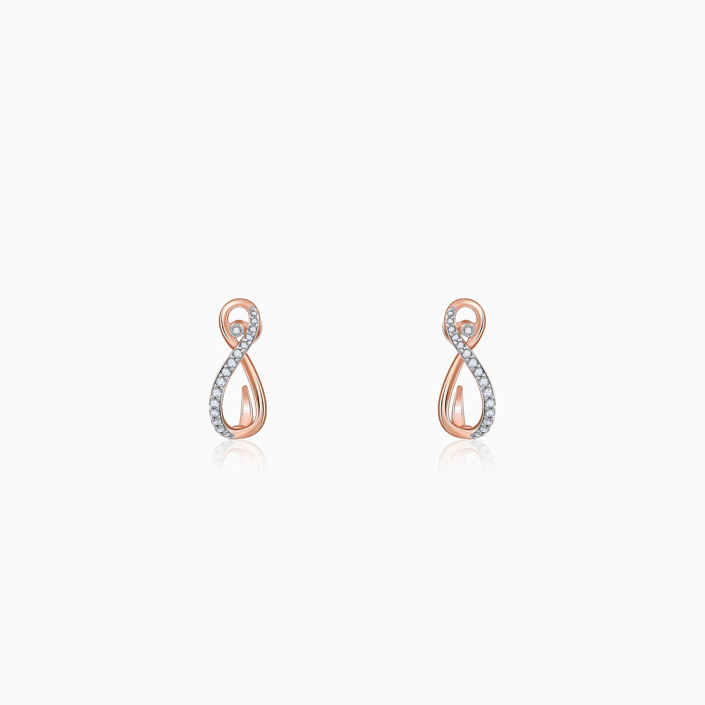 Rose Gold Artemis J-hoop Diamond Earrings