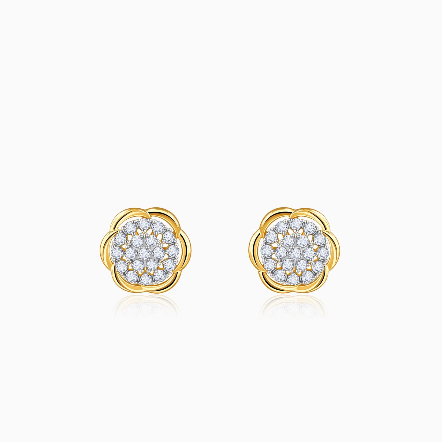 Gold Petunia Paradise Diamond Earrings