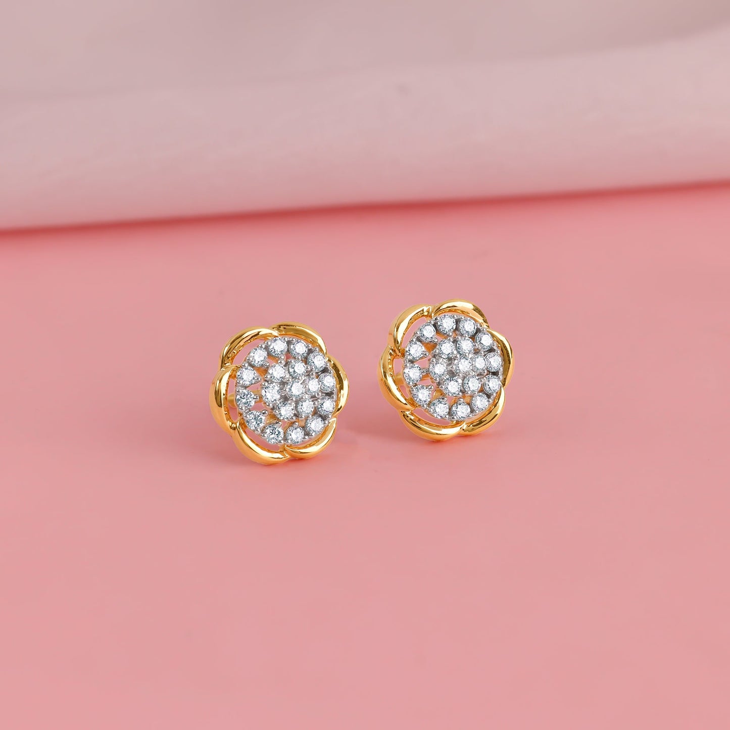 Gold Petunia Paradise Diamond Earrings