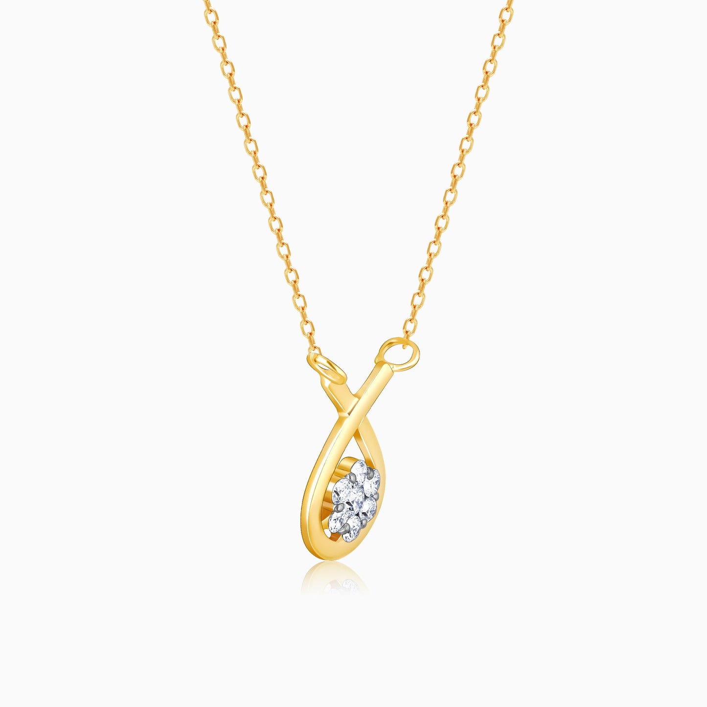 Gold Knotted Elegance Diamond Necklace