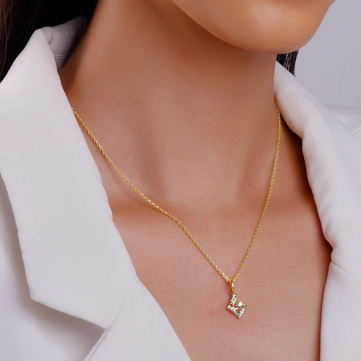 Gold Cradle Diamond Pendant