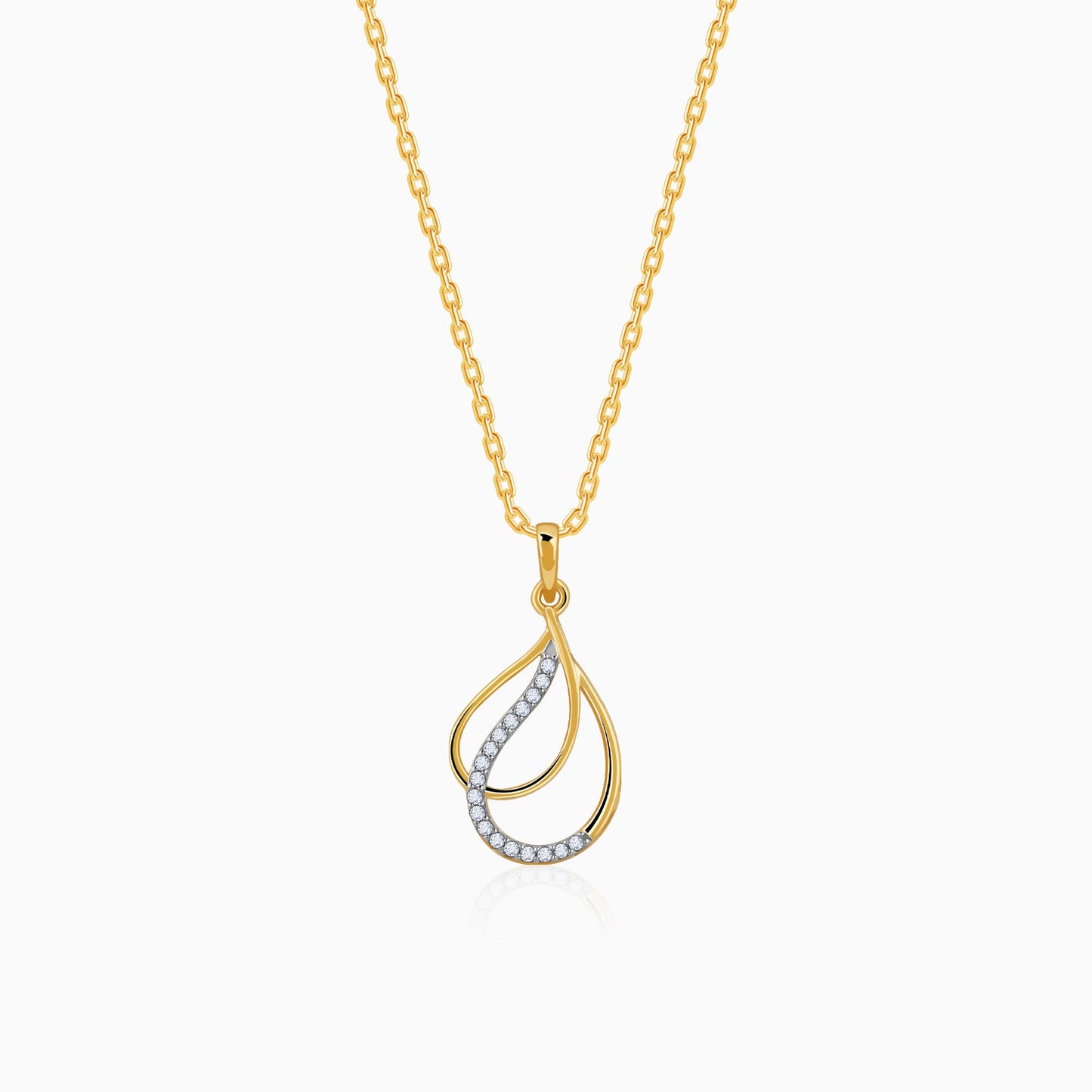 Gold Dual Dewdrop Diamond Pendant