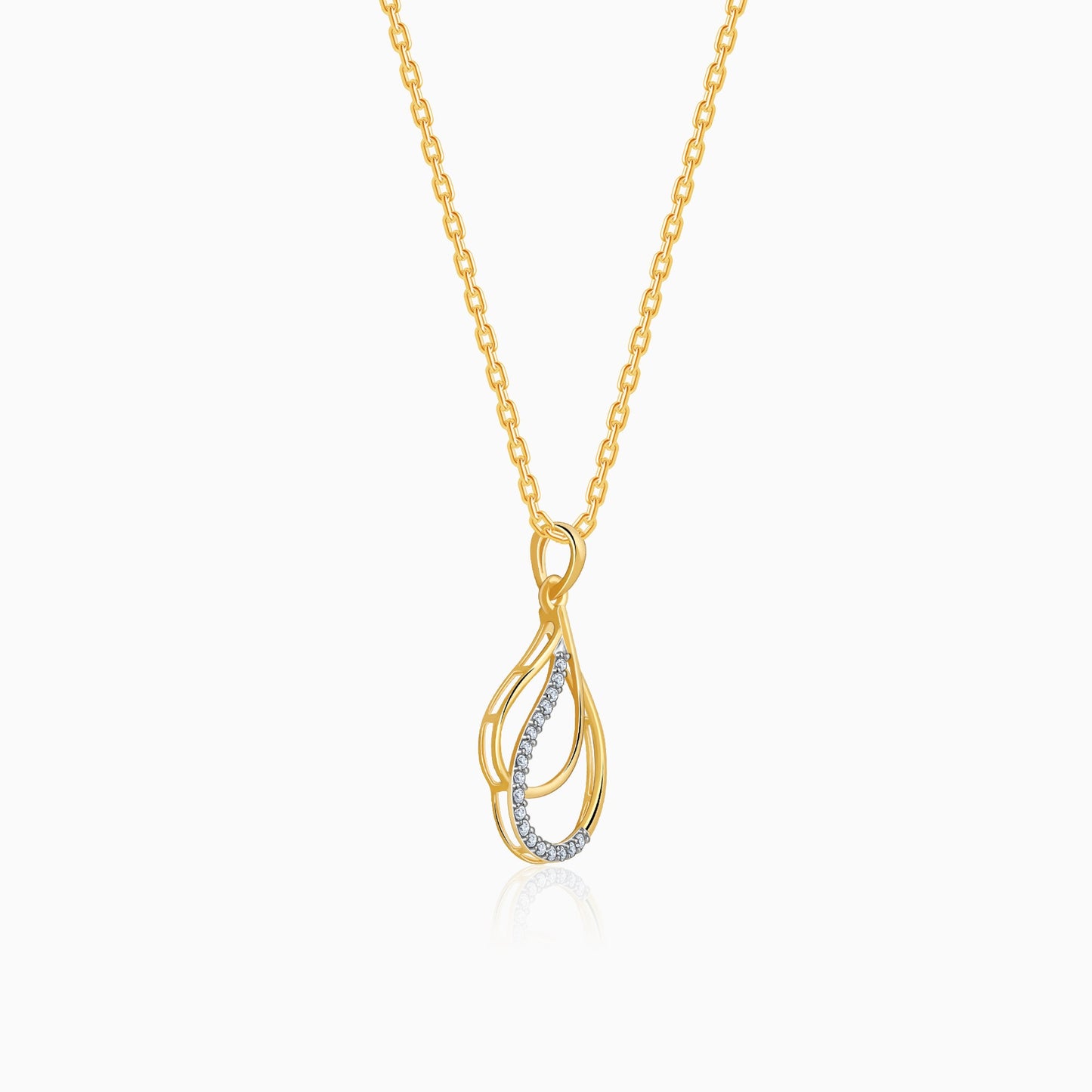 Gold Dual Dewdrop Diamond Pendant
