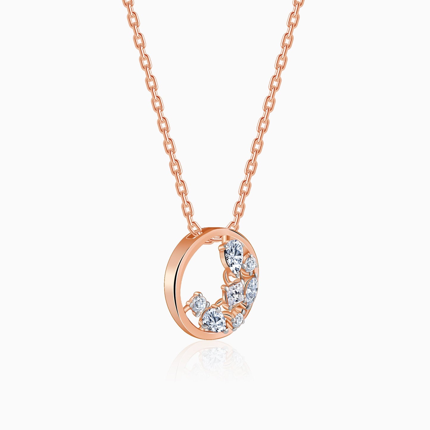 Rose Gold Circle of Faith Diamond Pendant