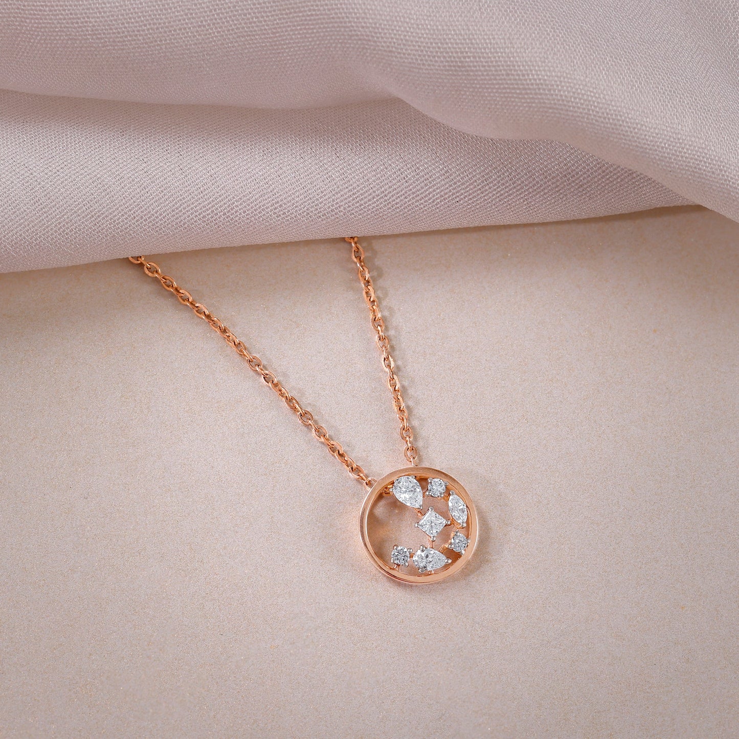 Rose Gold Circle of Faith Diamond Pendant